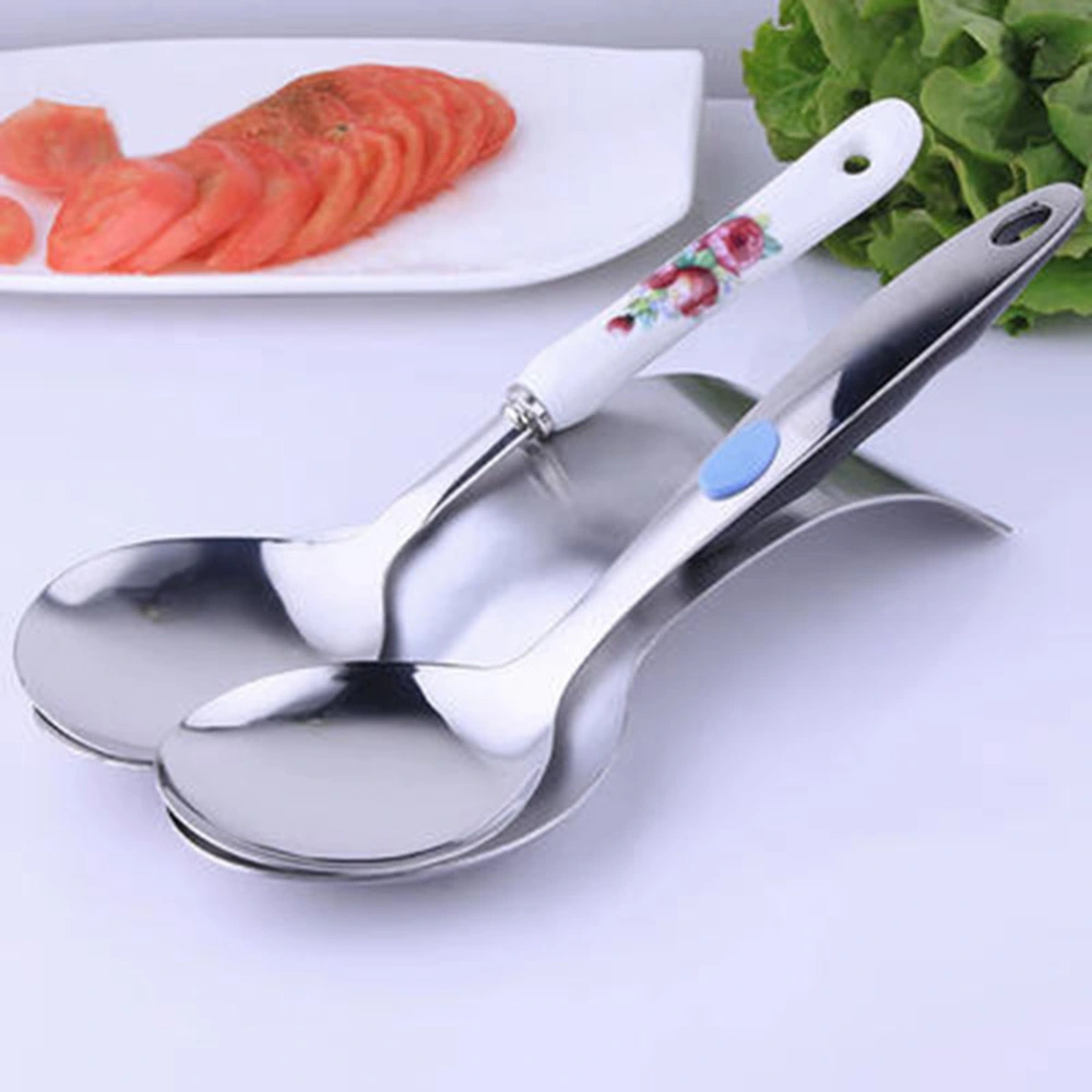 430 Stainless Steel Double Spoon Rest Large Thicken Spatula Soup Spoon Rack Home Cutlery Tray