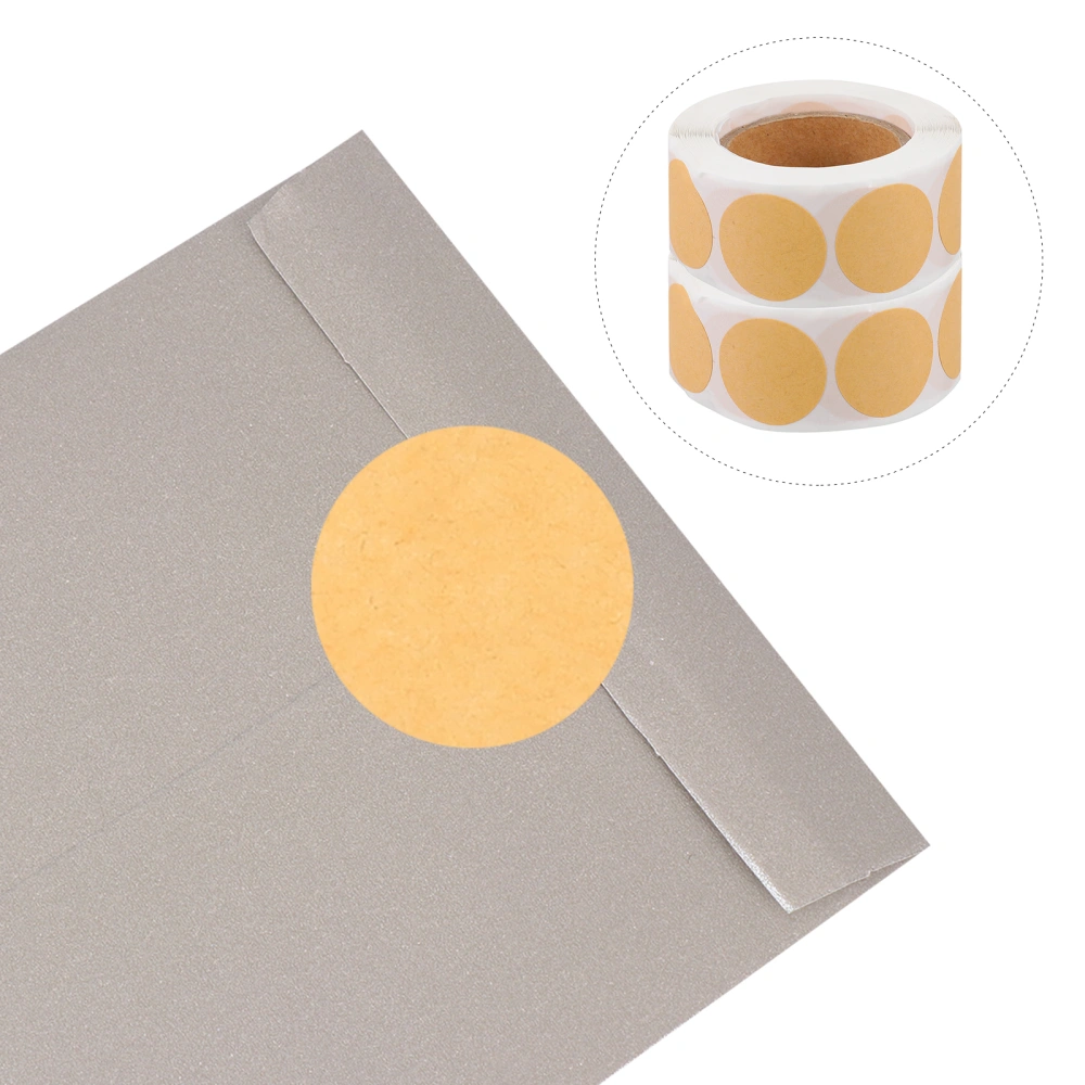 2 Rolls Kraft Paper Stickers DIY Label Stickers Self-Adhesive Present Stickers