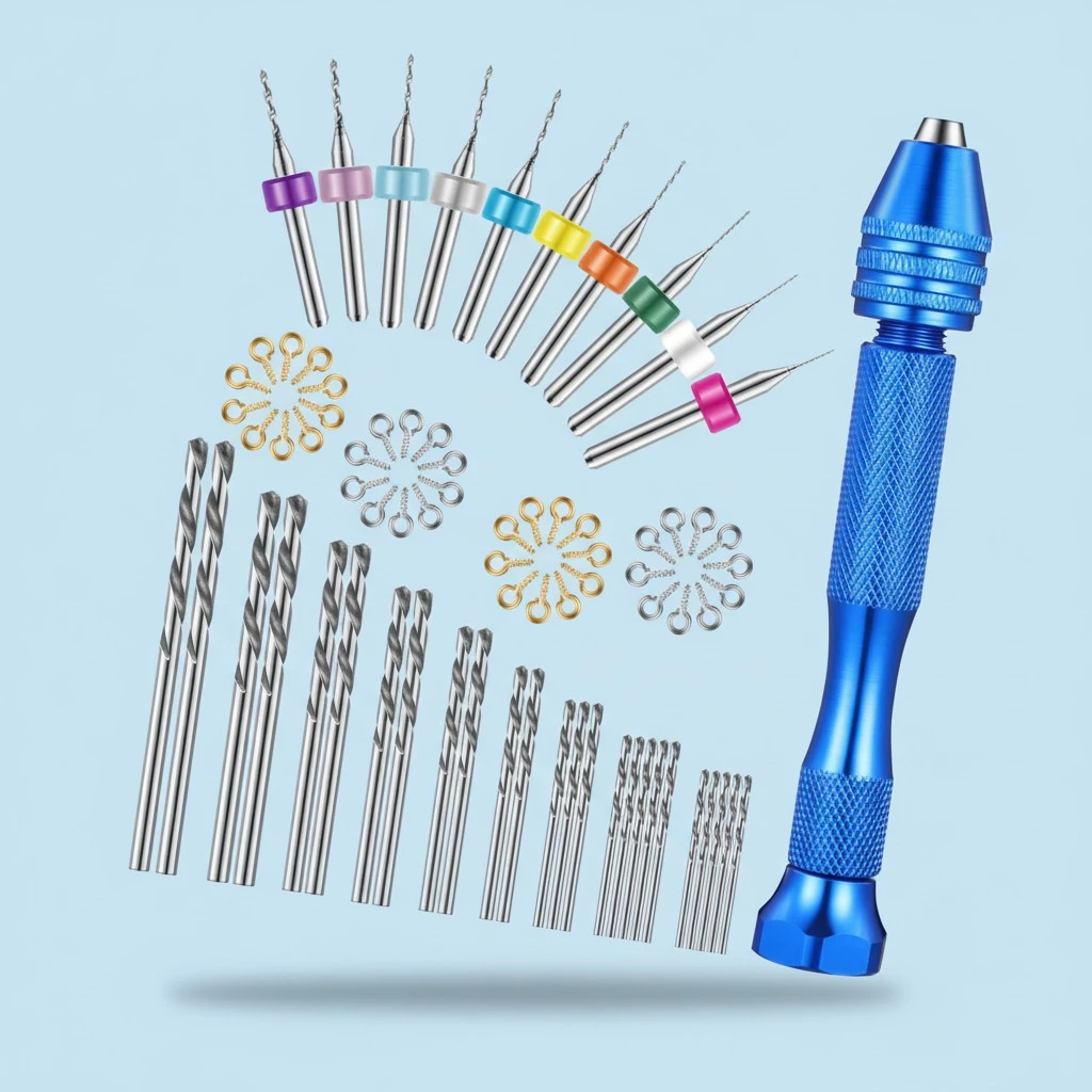 76 Pcs Hand Drill Set Precision Pin Vise Mini Drill Bits Rotary Tool Dril