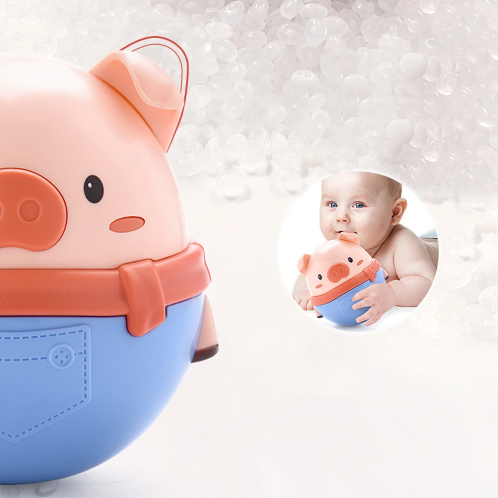 Baby Tumbler Toy Pig Shaped Doll Toy Baby Educational Toy Early Learning Toy Blue