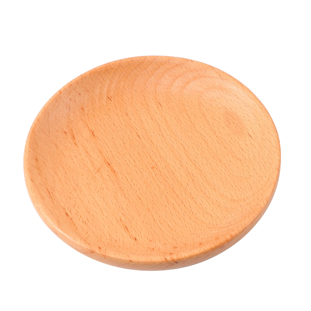 1 PC Japanese-style Round Beech Wood Dinner Serving Plate Desserts Dish Dinnerware Tray Eco-friendly Tableware (15x15x2cm)