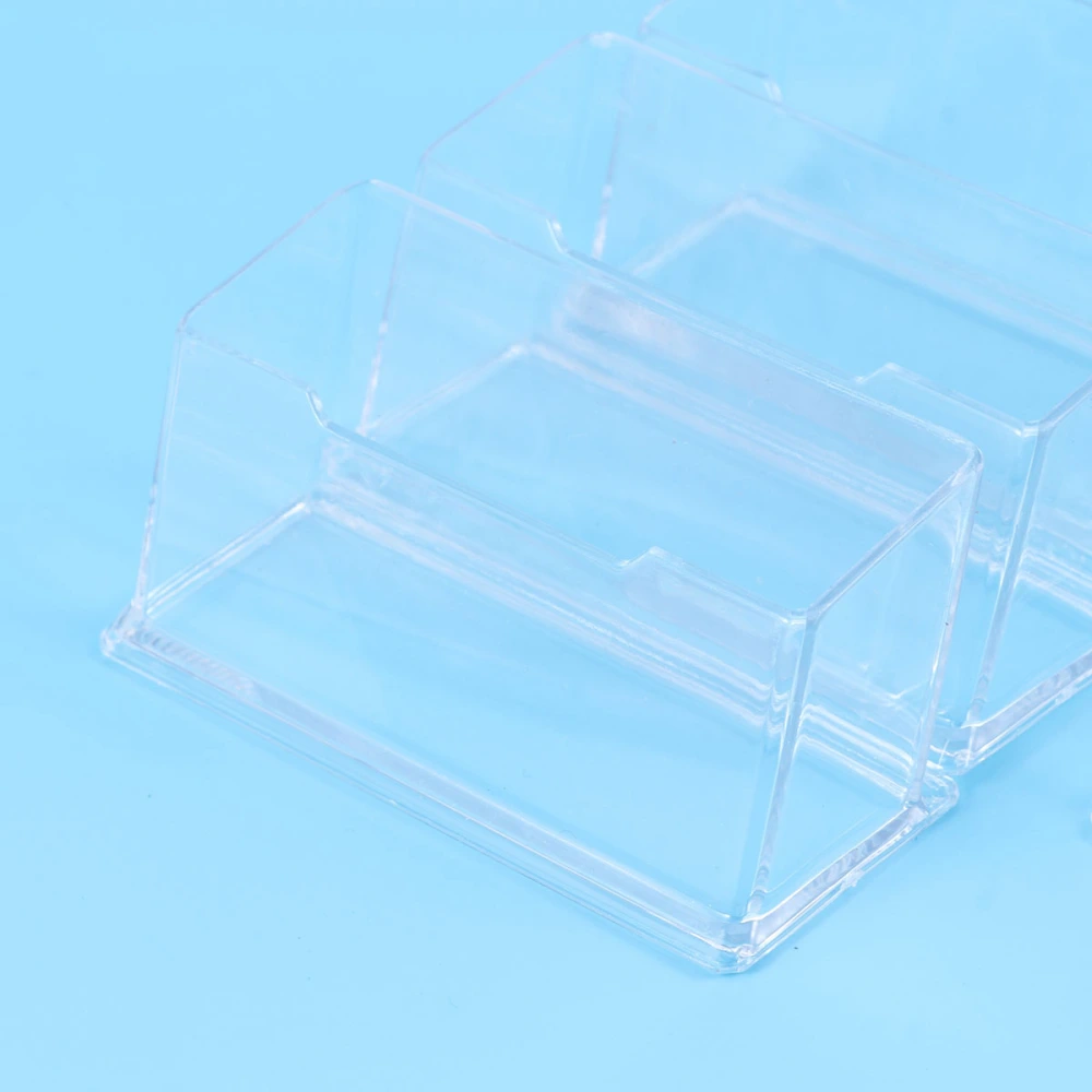 4pcs Acrylic Transparent Business Case Stand Box Desk ID Display Storage Box Office Organizer