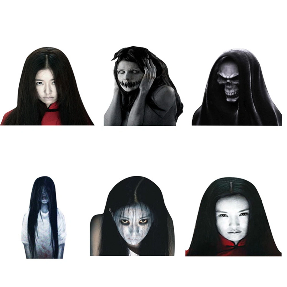 Reflective Scary Woman Ghost Decal Car Rear Windshield Anti High Beam Sticker Car Decoration - Type 2