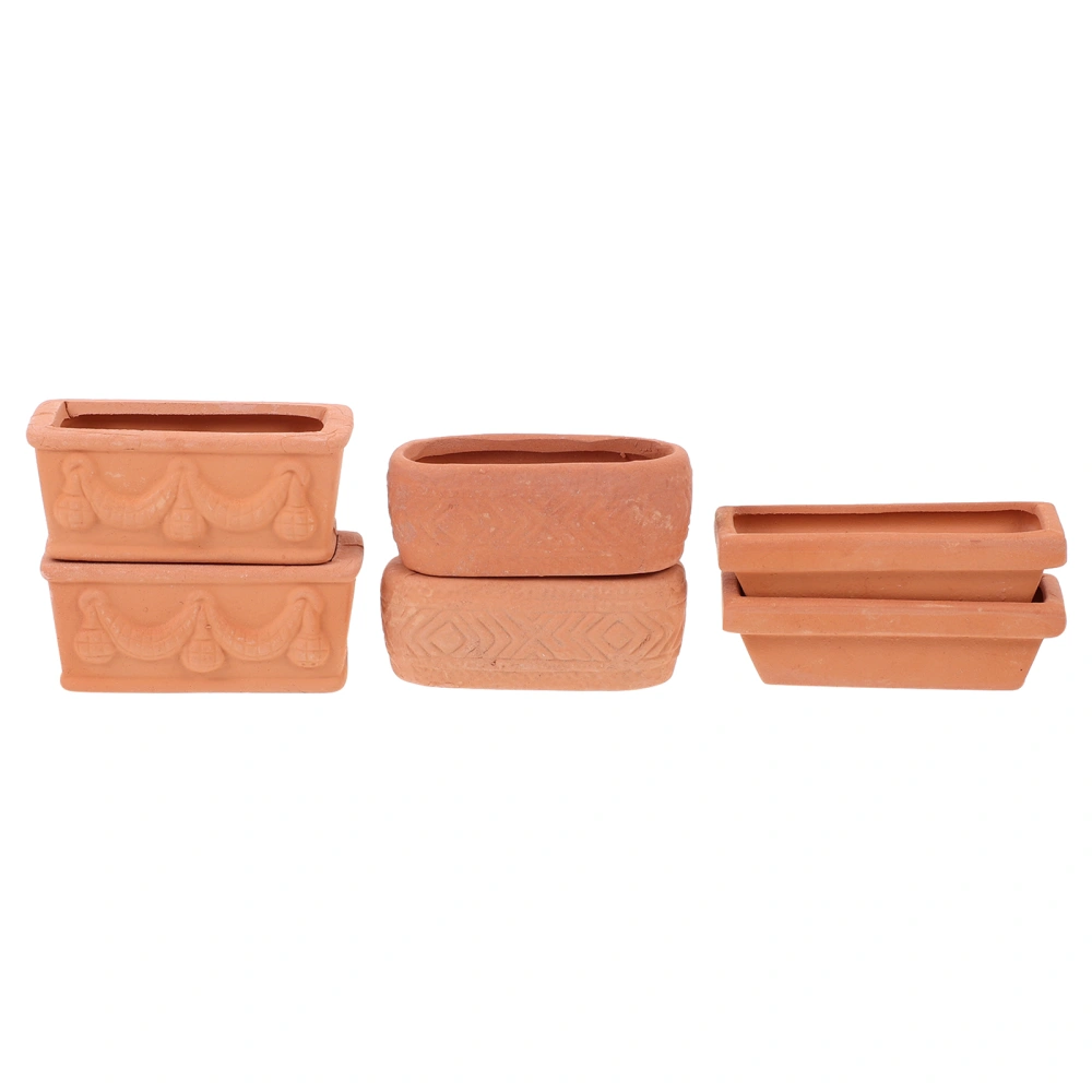 6Pcs Desktop Flower Pot Decors Mini Potted Plant Flowerpots Ceramic Plant Pots