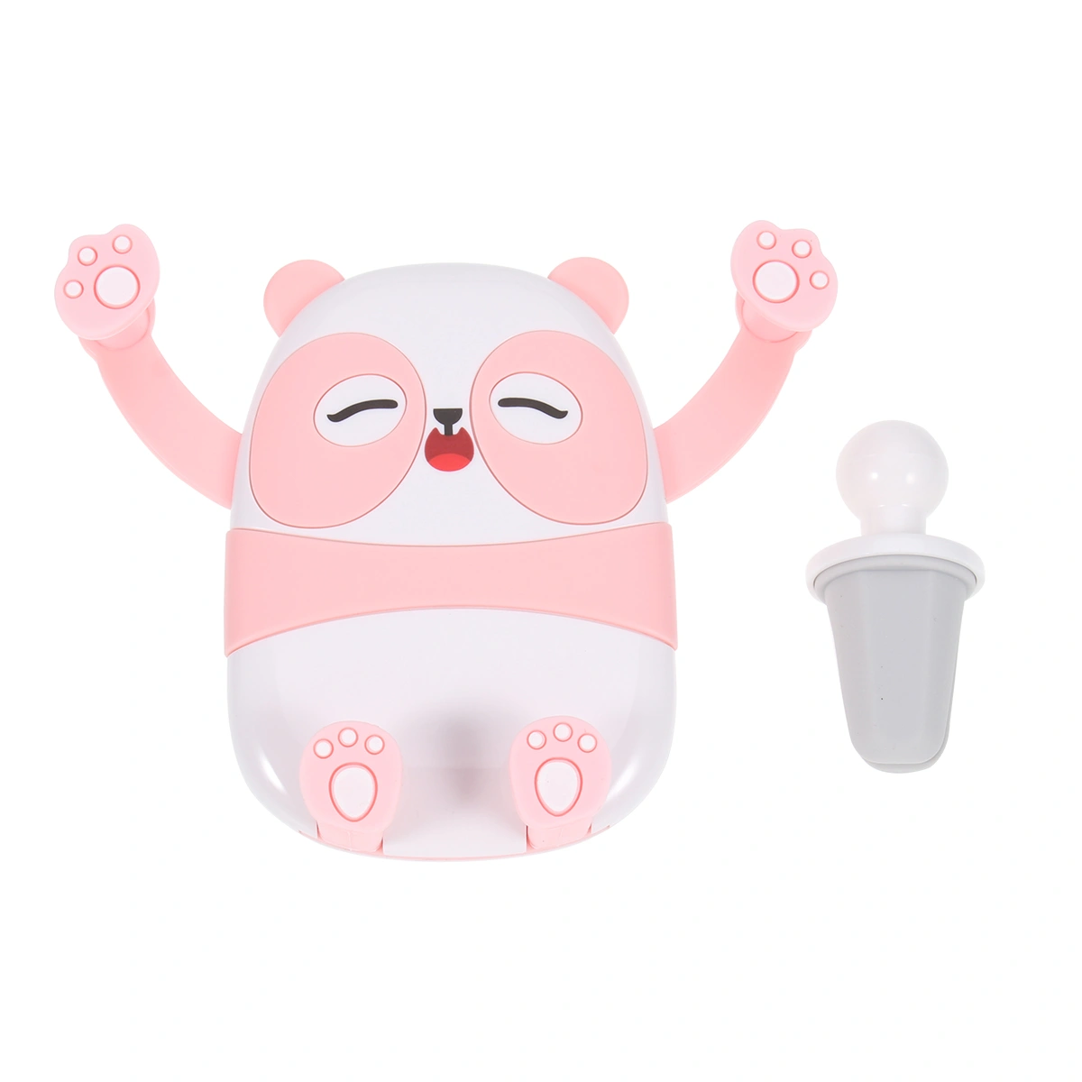 Cartoon Panda Car Bracket Universal Mobile Stand Phone Holder 360 Degree Rotatable Gravity Bracket Air Outlet Automatic Car Navigation Bracket (Pink)