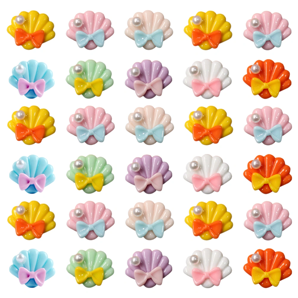 30Pcs Resin Charm Decorations Hairpin DIY Charms DIY Phone Cover Decors Mixed Color