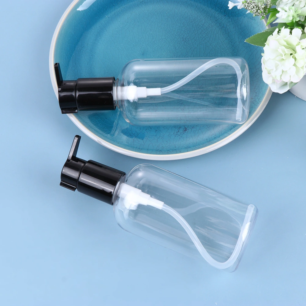 4pcs 250ml Portable Lotion Storage Bottle Useful Cosmetics Perfume Dispenser (250ml Transparent Bottle and Black Pump Head)