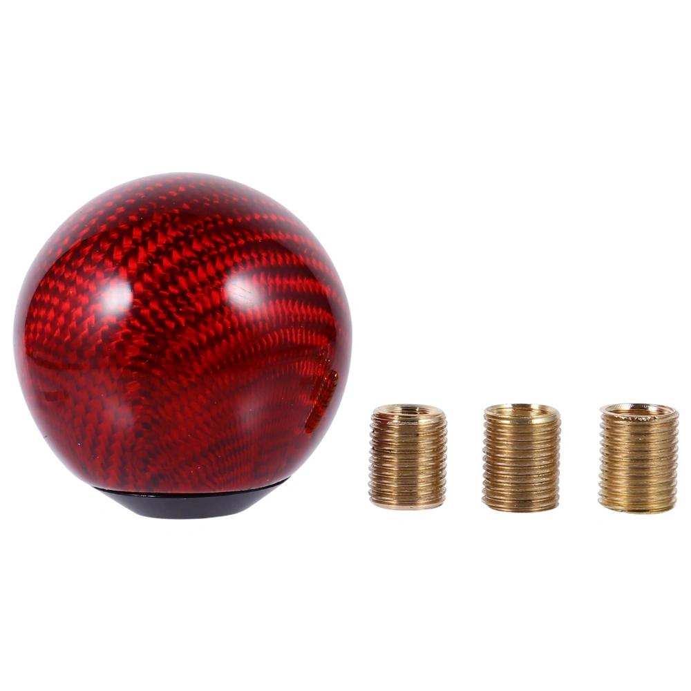 Carbon Fiber Ball Car Knob with 3 Adapters Manual Gear Accessories