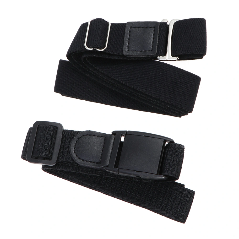 2pcs Unisex Shirt Non-slip Clip Anti-wrinkle Bind Shirt Stays Plus Buckle and Common Style for Adults (Black)