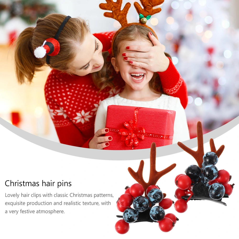 1 Pair of Hair Clips Xmas Antlers Hairpin Stylish Hair Accessories for Girls