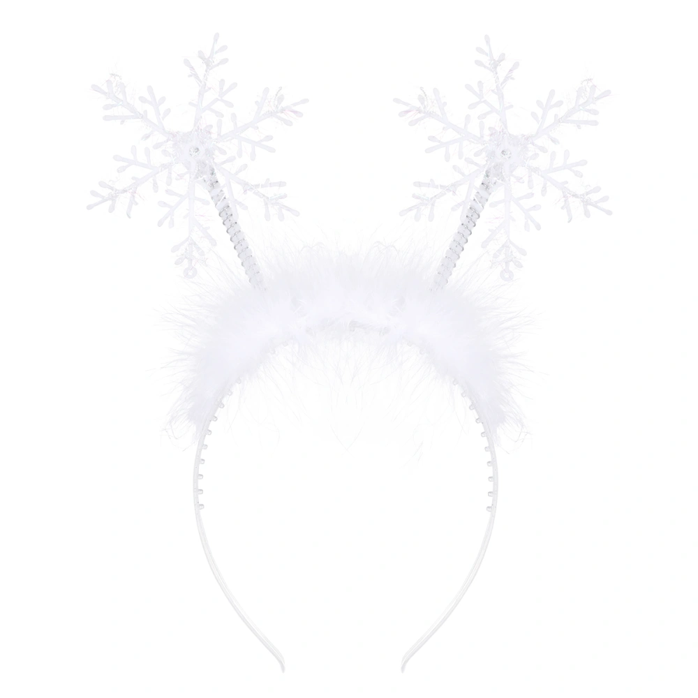 Lurrose 2 pcs Christmas Hair Feather and Snowflakes Hair Band Xmas Party Headdress Hair Accessories for Decoration Use