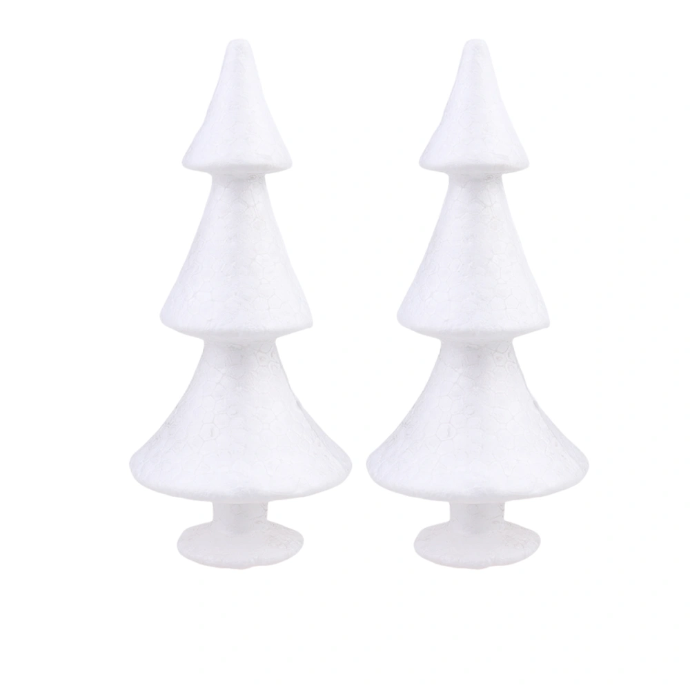 2pcs White Model Christmas Tree Children DIY Craft Material Ornament Christmas Layout Decorative Props