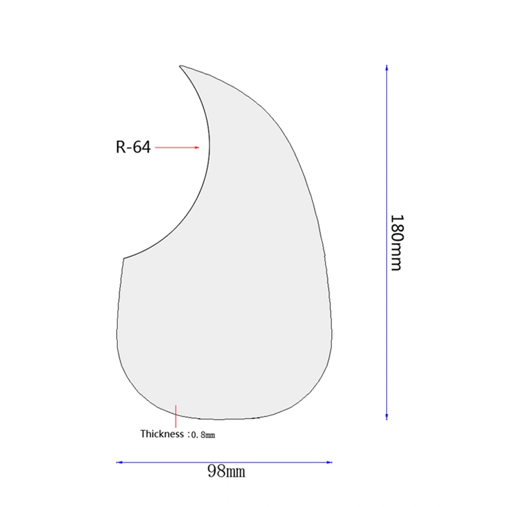 1 Pc Guitar Pickguard Anti-Scratch Guard Plate Self-adhesive Pick Guard Sticker for Acoustic Guitar Parts 128mm