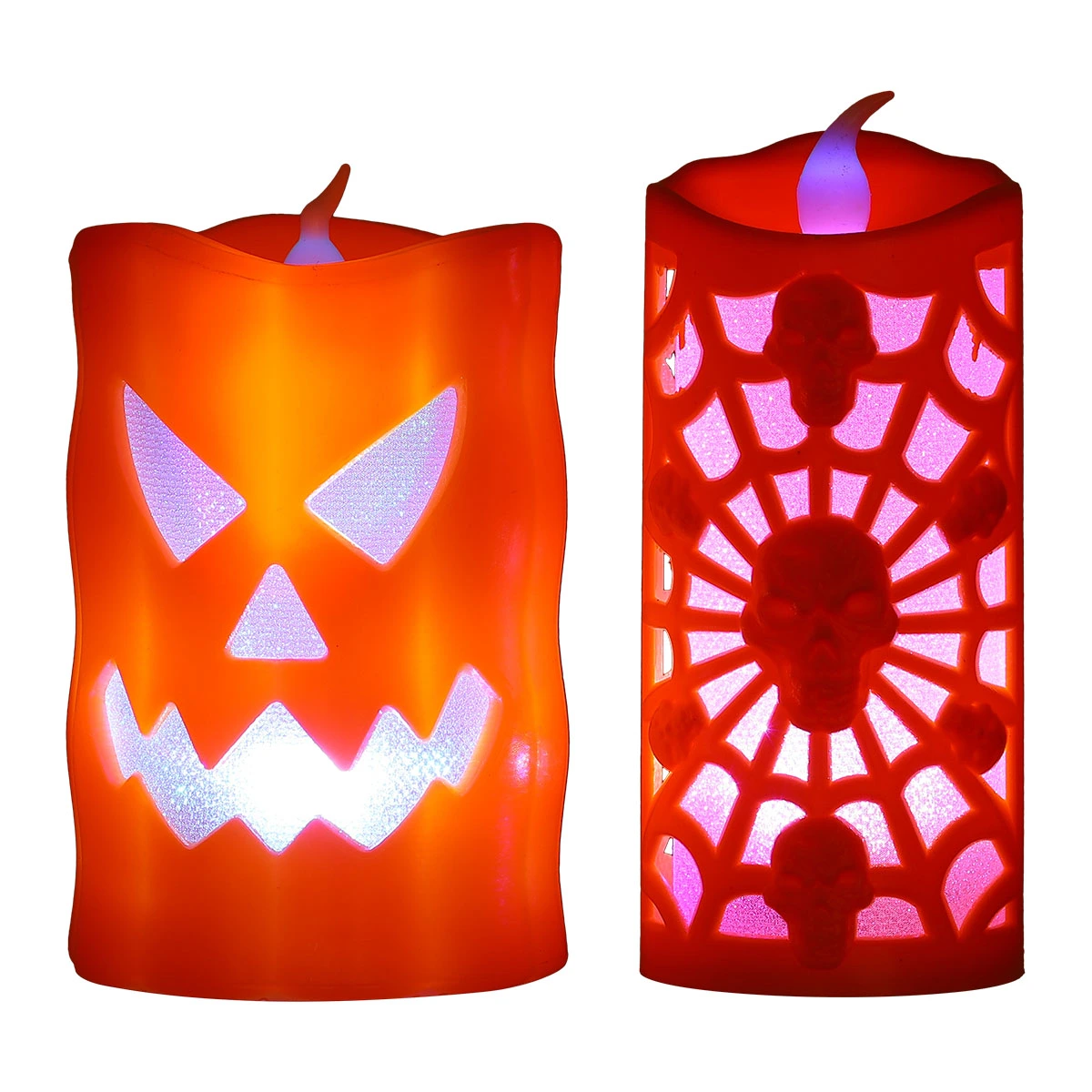 2Pcs Practical Halloween LED Lamp Halloween Decorative Candle Lamp Party Decors