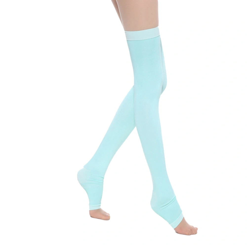 1 Pair Lady Shape Stockings Genuine 420D Sleep Stockings Skinny Leg Pressure Stocking Fat Burning Stovepipe Legs Elastic Stockings (Mint Green)