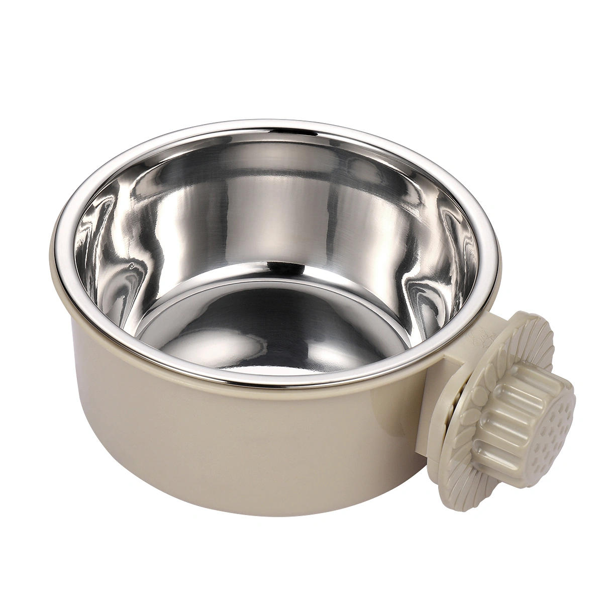 POPETPOP Stainless Steel Pet Bowl Type Puppy Cat Drinking Bowl Dog Bowl Portable Pet Water Dispenser Feeder Pet Supplies - Grey (Middle Size)