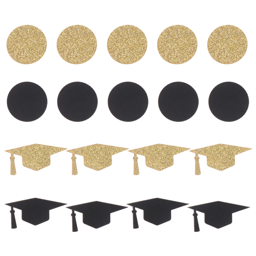 200pcs Graduation Theme Confetti Small Sparkle Sequins Table Decor for Party Celebration Club (100pcs Round+100pcs Doctor Cap)