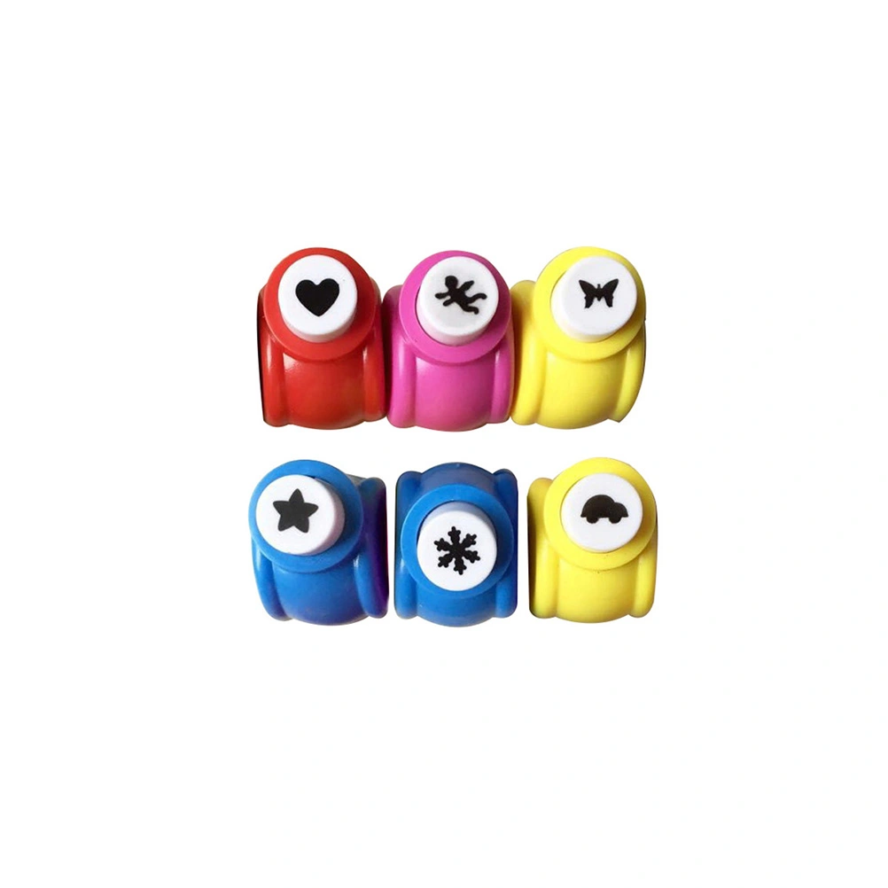 6pcs Scrapbooking Punches Handmade Hole Punchers Paper Cutter Hand Press Shapes Embossing Machine Decorative Craft Punch Perforator (Random Pattern and Color)