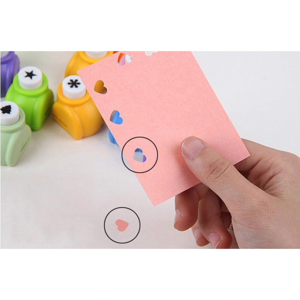 6pcs Scrapbooking Punches Handmade Hole Punchers Paper Cutter Hand Press Shapes Embossing Machine Decorative Craft Punch Perforator (Random Pattern and Color)