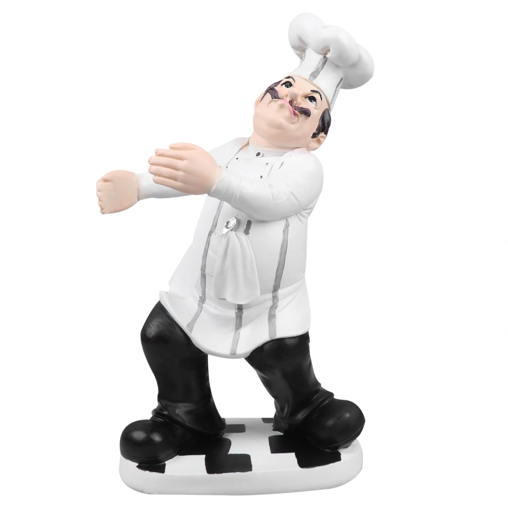 1pc European Style Chef Model Mini Cook Statue Resin Figurine for Restaurant Cafe Cake Shop Decoration (Chef Holding Wine)