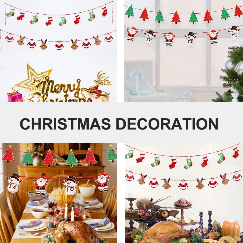 4Pcs Christmas Party Hanging Ornaments Xmas Banner Decor Creative Layout Pendant