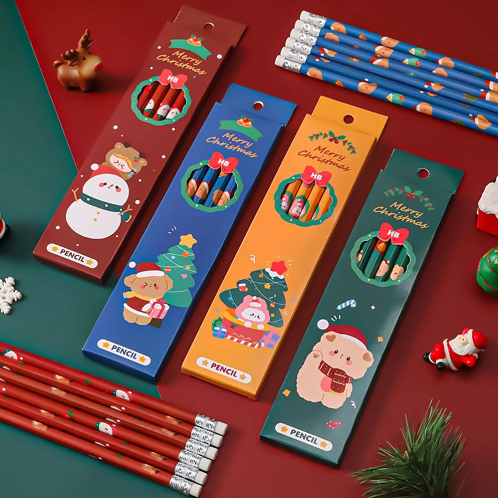 48Pcs Christmas Pencils Practical Children Kids Students School Drawing Pencils (Assorted Color)