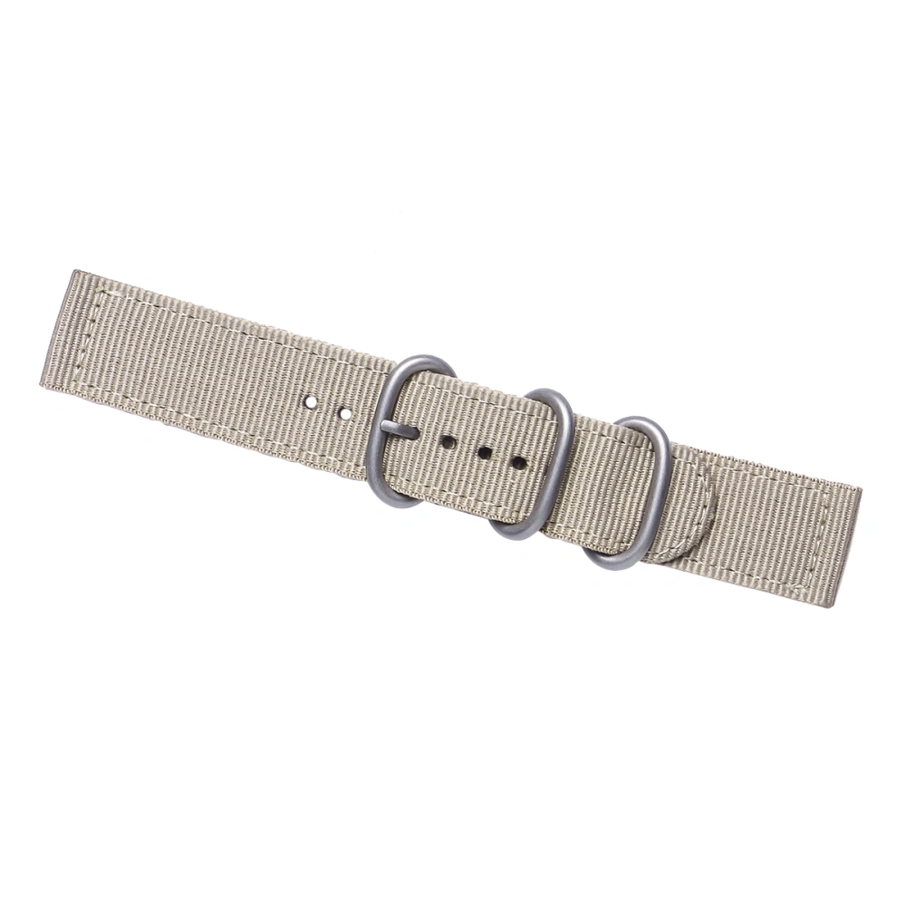 22mm Watch Strap Webbing Durable 2-Joint Nylon Watch Band Wristband for Watch Replacement (Khaki)