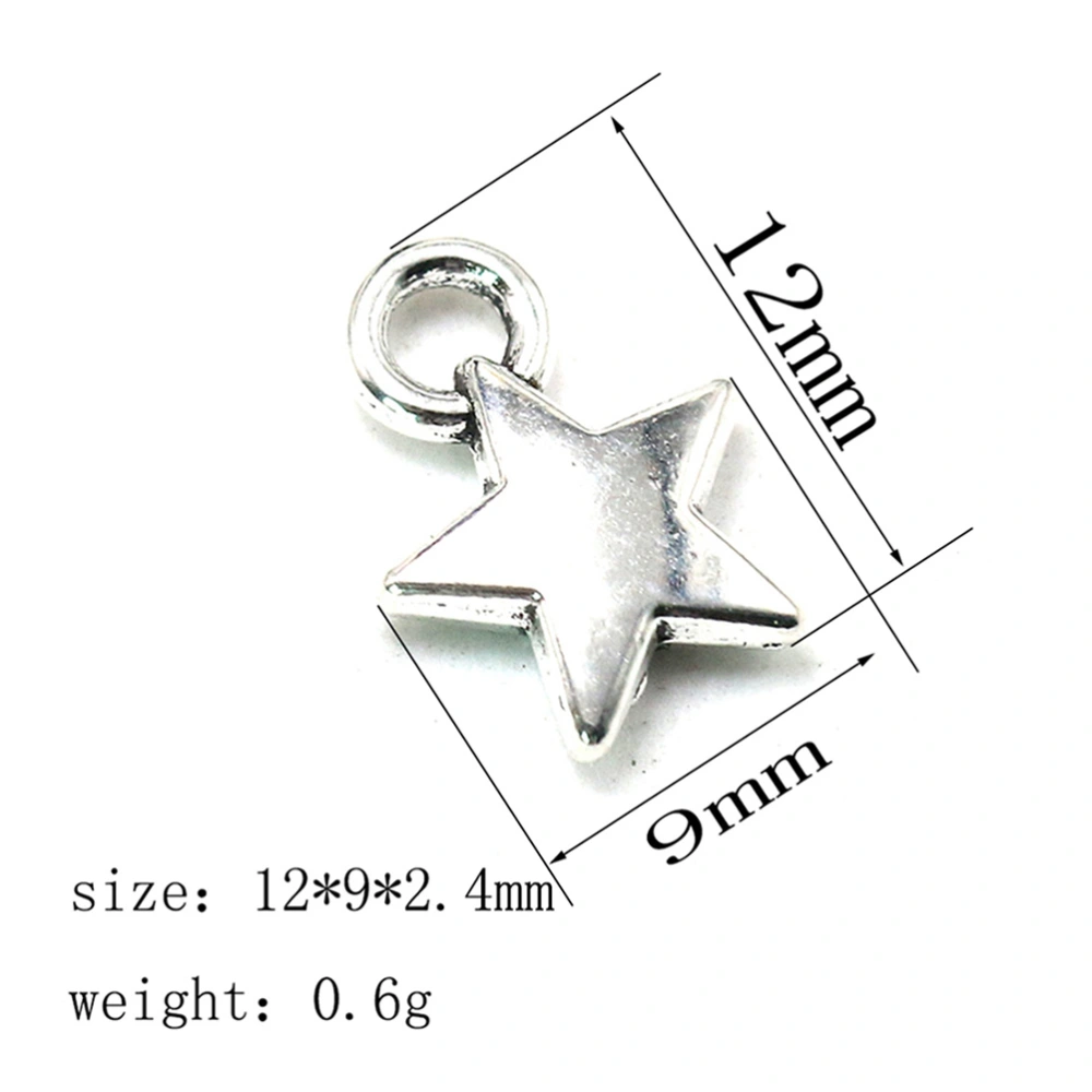 200pcs Star Bracelet Pendants Alloy DIY Charms Jewelry Making Accessory for Necklace Crafts (Antique Silver)