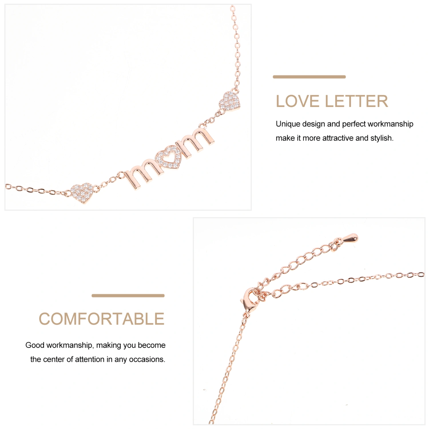 Mother's Day Gift Elegant Lettering Necklace Festival Jewelry for Mother