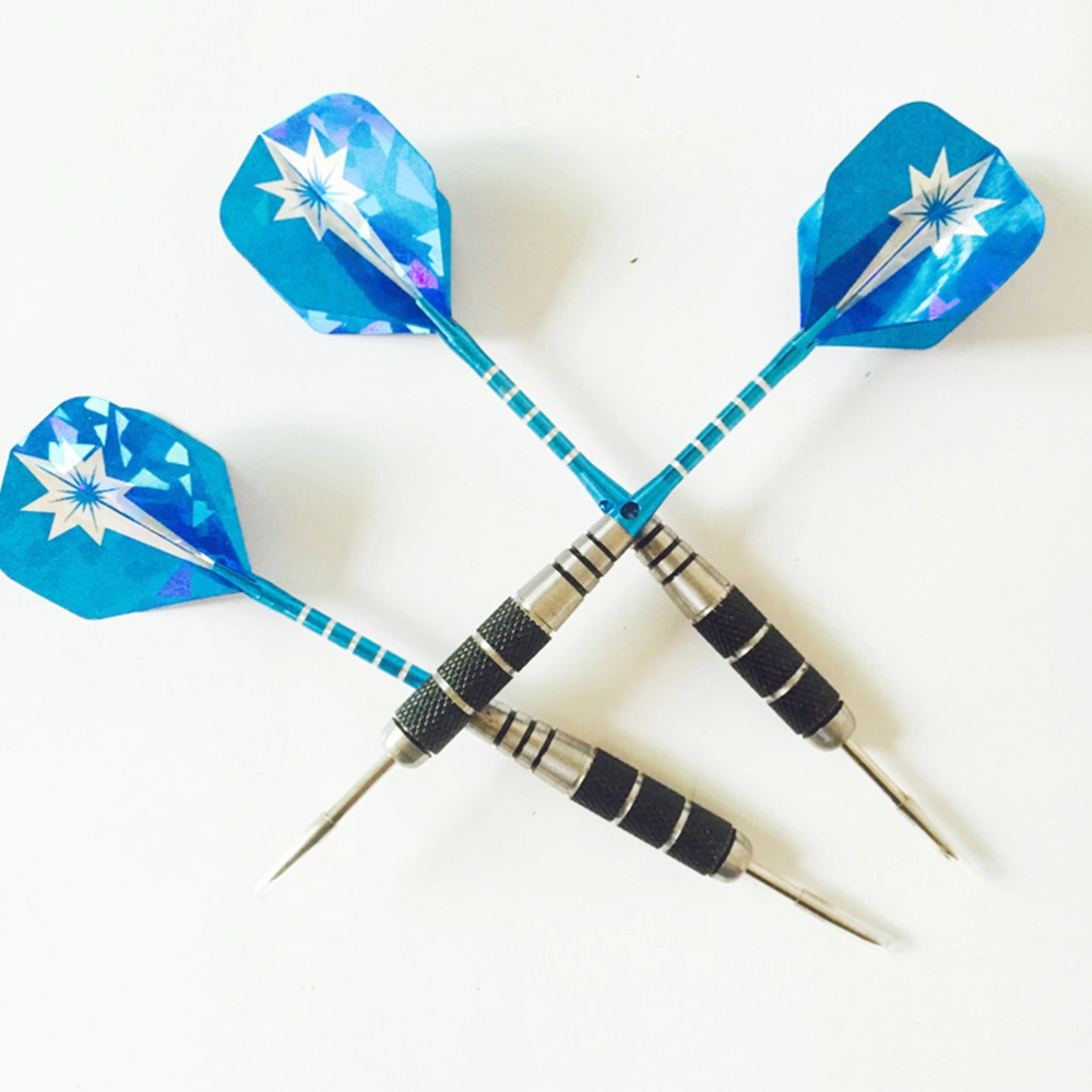 3pcs 22g Professional Darts Drop-resistant Pin-type Darts Sequin Dart Tail Wings Needle Tipped Darts Aluminum Rod Flights Darts (Blue Sequins)