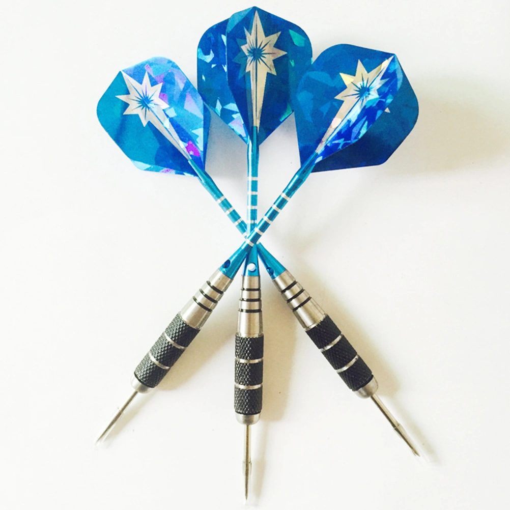 3pcs 22g Professional Darts Drop-resistant Pin-type Darts Sequin Dart Tail Wings Needle Tipped Darts Aluminum Rod Flights Darts (Blue Sequins)