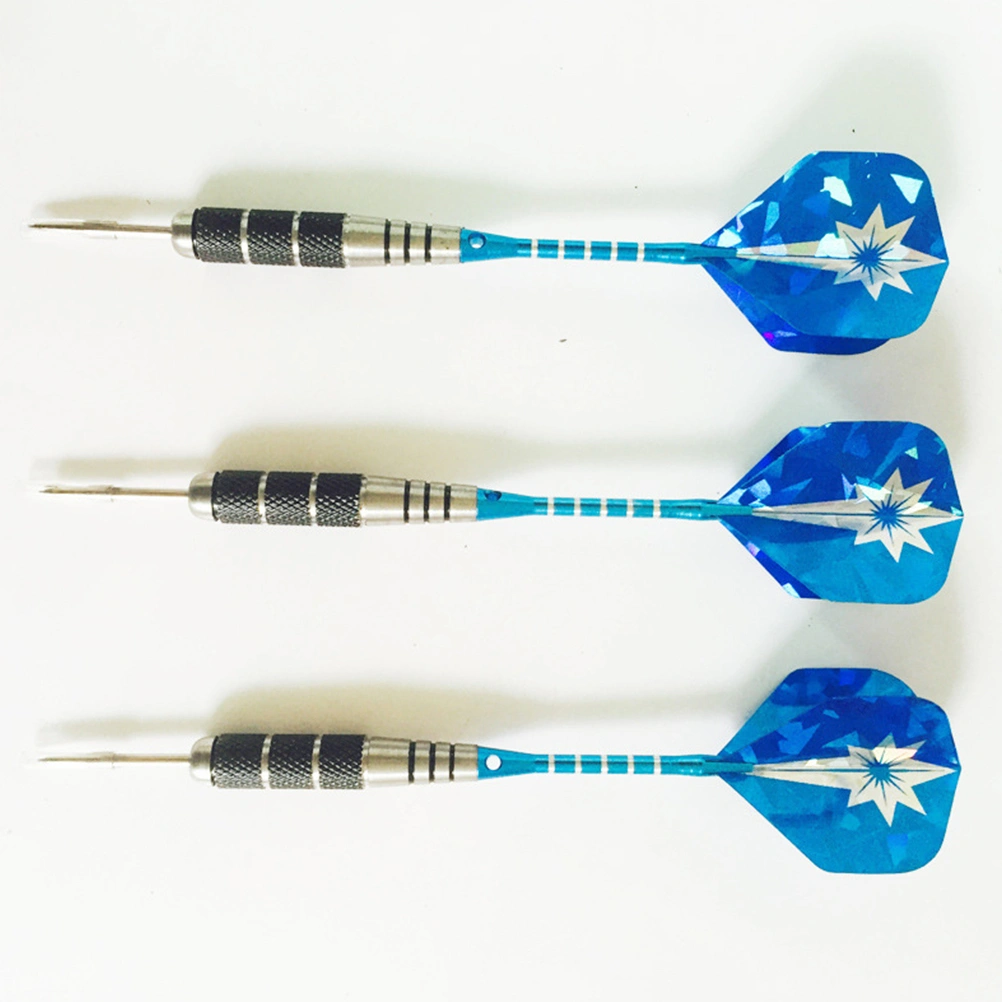 3pcs 22g Professional Darts Drop-resistant Pin-type Darts Sequin Dart Tail Wings Needle Tipped Darts Aluminum Rod Flights Darts (Blue Sequins)