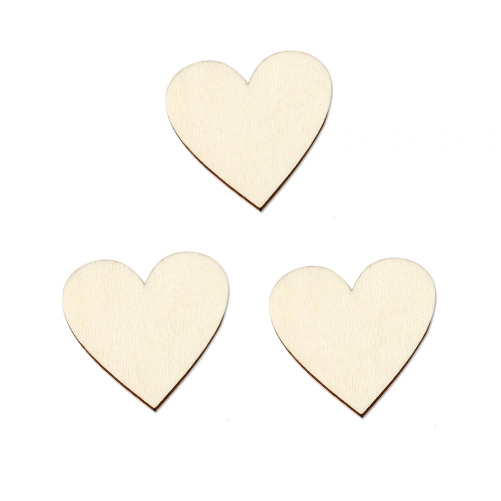 VORCOOL 50pcs 40mm Blank Heart Wood Slices Discs for DIY Crafts Embellishments (Wood Color)