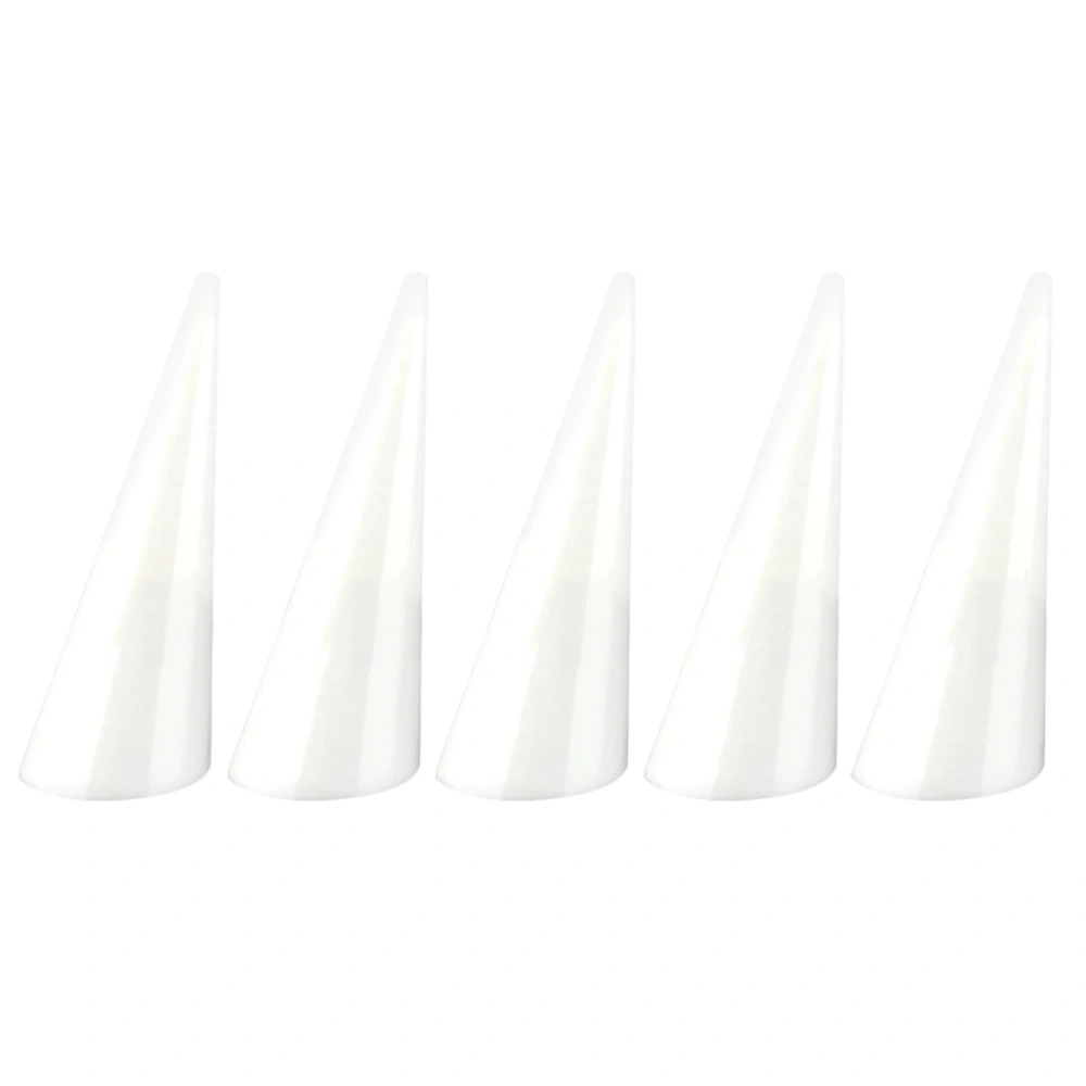 5pcs Jewelry Ring Display Holder Cone-shaped Hollow Acrylic Jewelry Stand(White)