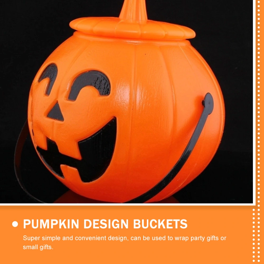 Halloween Portable Pumpkin Bucket Children’s Trick-or-treat Bucket Candy Bucket