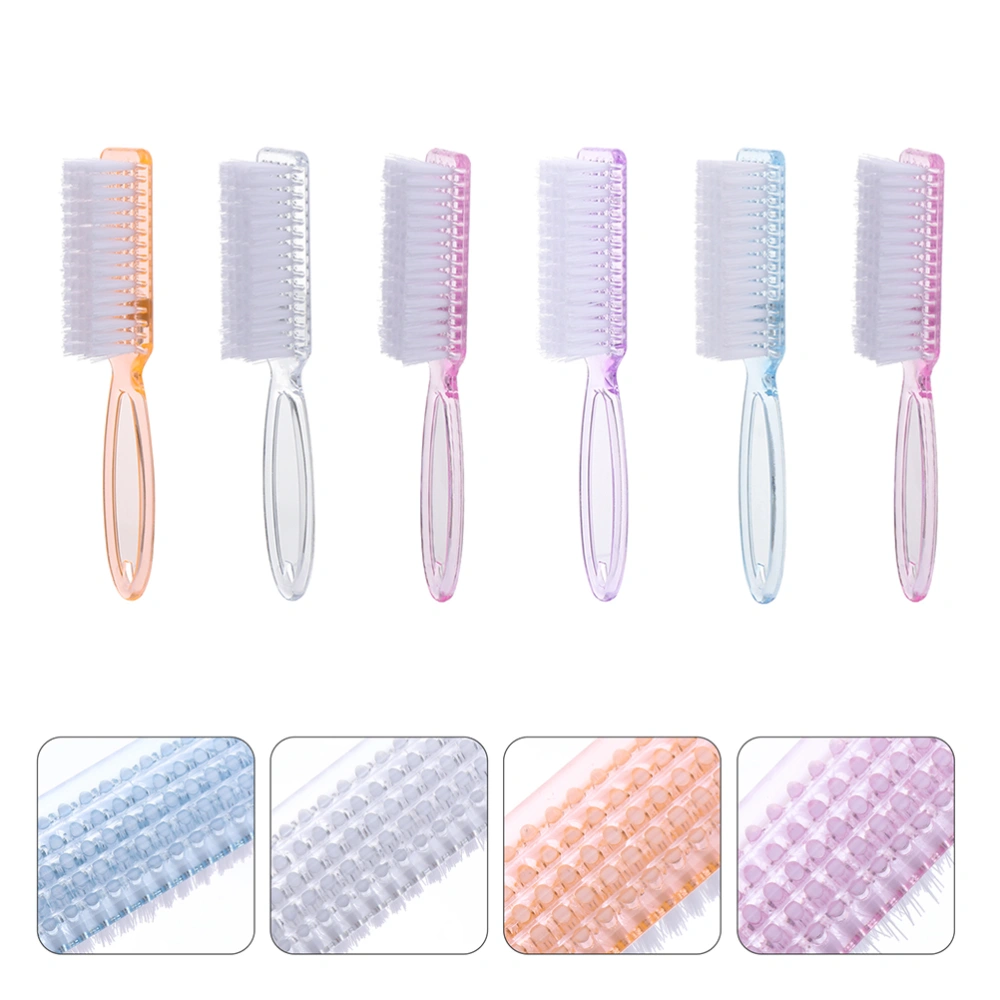 6Pcs Durable Nail Cleansing Brushes Nail Art Supplies for Nail Shop (Assorted Color)