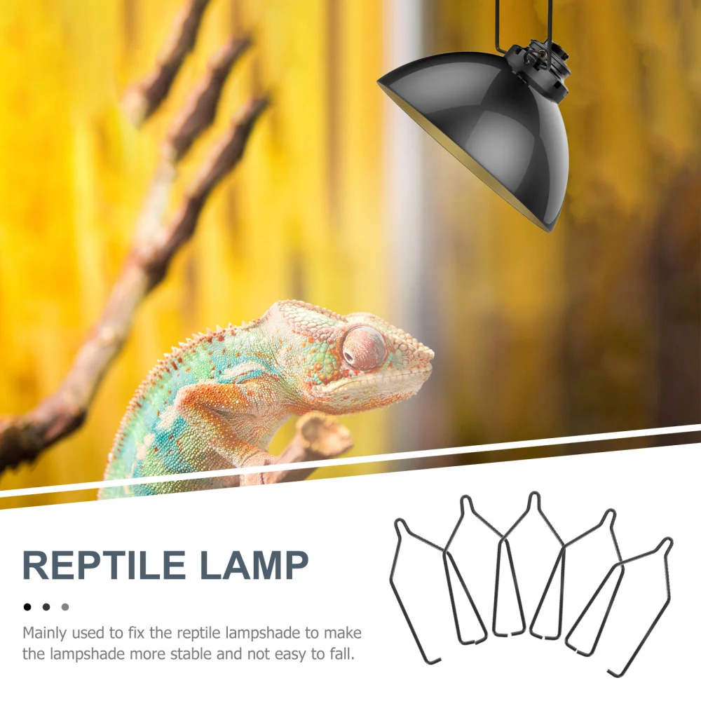 10pcs Reptile Lampshade Clips Iron Reptile Lamp Holders Reptile Light Clamps (Black)