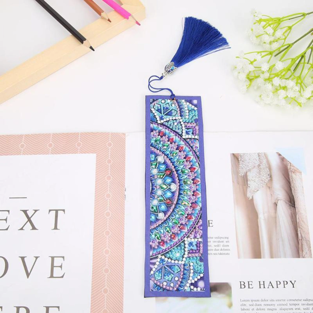 DIY Book Mark Kit Floral Pattern beads painting Bookmark Handmade Art Craft Decor with Tassel