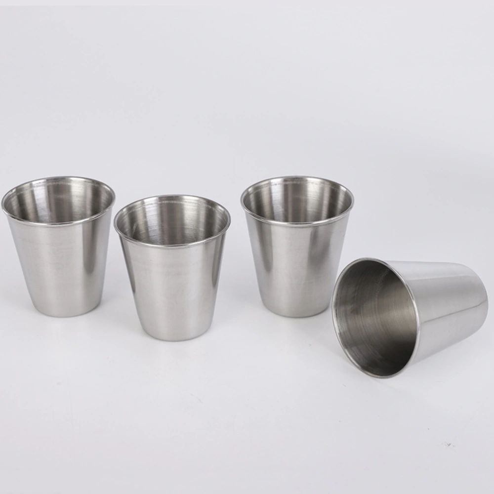 1 Set of Stainless Steel Shot Cups with Cup Cover Outdoor Wine Cups Rustproof Shot Cups