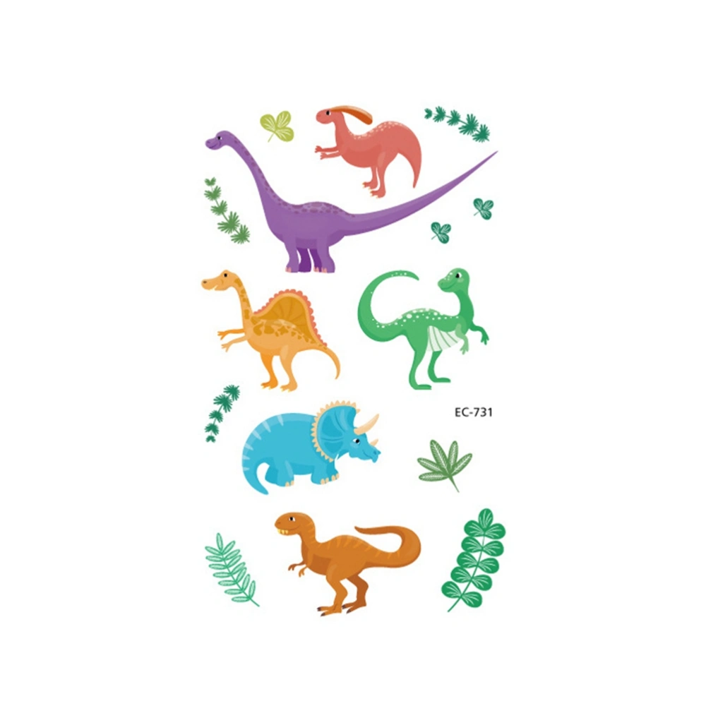 6PCS Kids Cartoon Watrproof Tattoos Sticker Dinosaurs Water Transfer Temporary Body Art Animals Stickers for Children