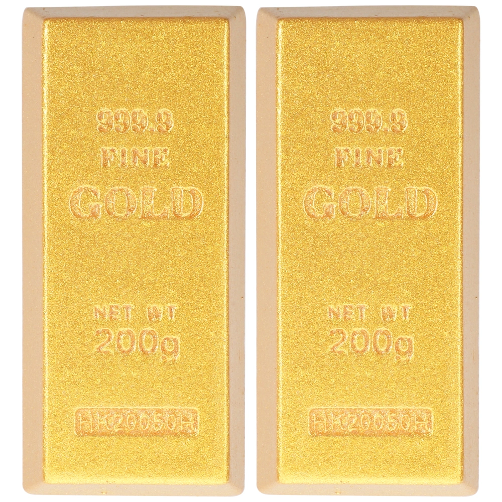 2Pcs Magnetic Gold Brick Refrigerator Magnet Gold Brick Magnet Freezer Memo Magnet Decor