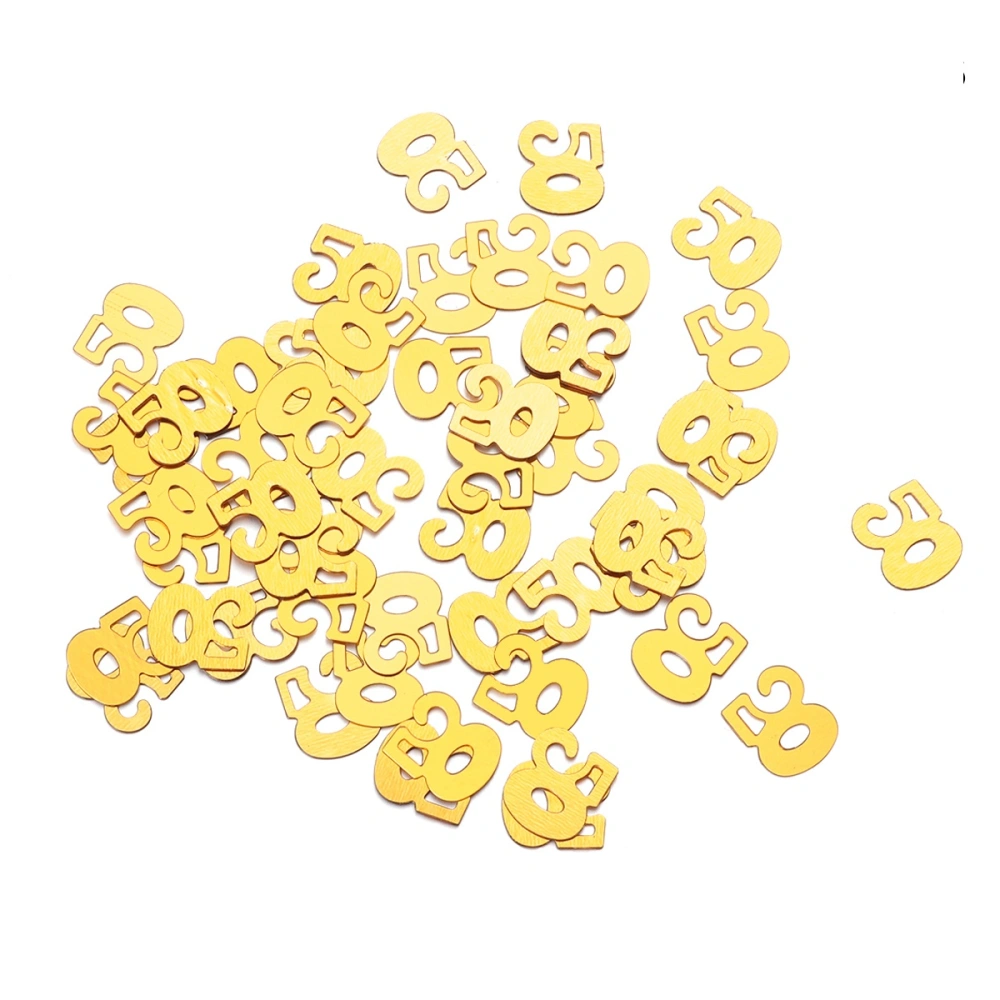 1200pcs Number 50 Sequins Confetti Party Supplies Table Confetti Decoration for Birthday Anniversary (Golden)