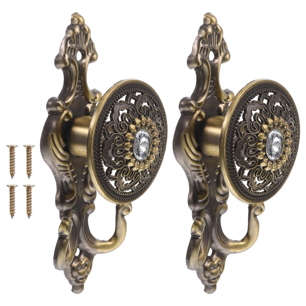 2pcs Curtain Pothooks Decorative Curtain Hangers Curtain Alloy Hooks Hat Hooks