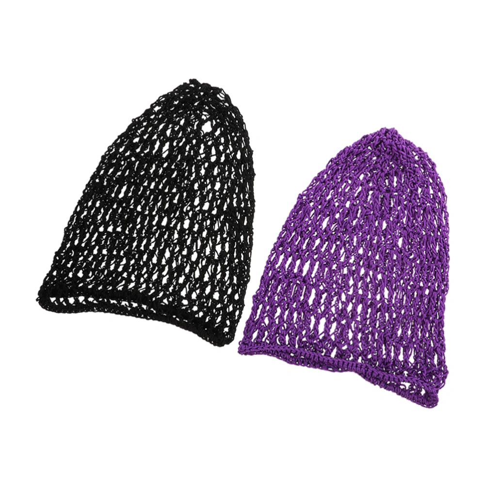 2Pcs Long Crocheted Hair Nets Girl Hair Care Covers Home Salon Hair Covers