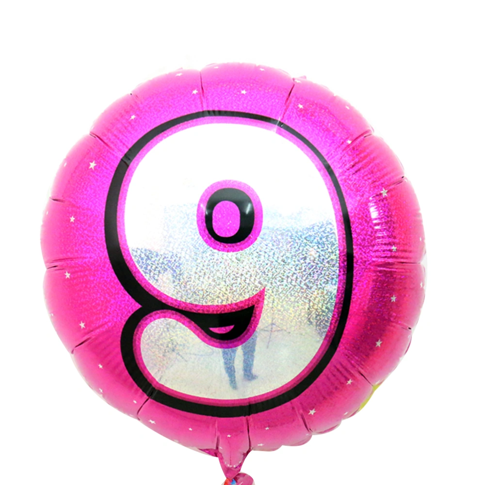 Number 9 Helium Foil Balloons Birthday Number Balloons 9 for Wedding Anniversary Decoration (Rose Red)