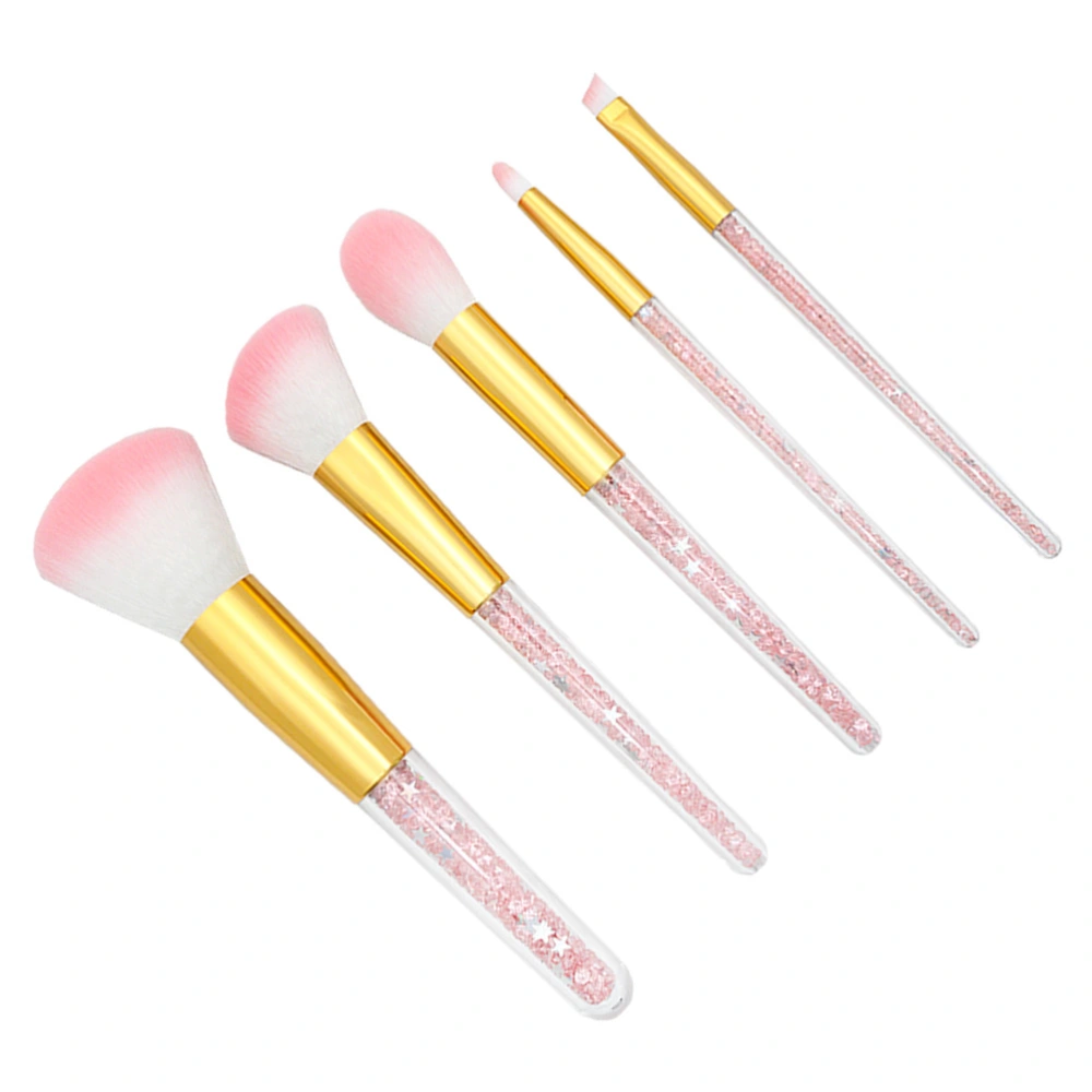 5 Pcs/1 Set Durable Makeup Brushes Kit Liquid Foundation Brushes Cosmetics Powder Eyebrow Brush Makeup Accessories for Women