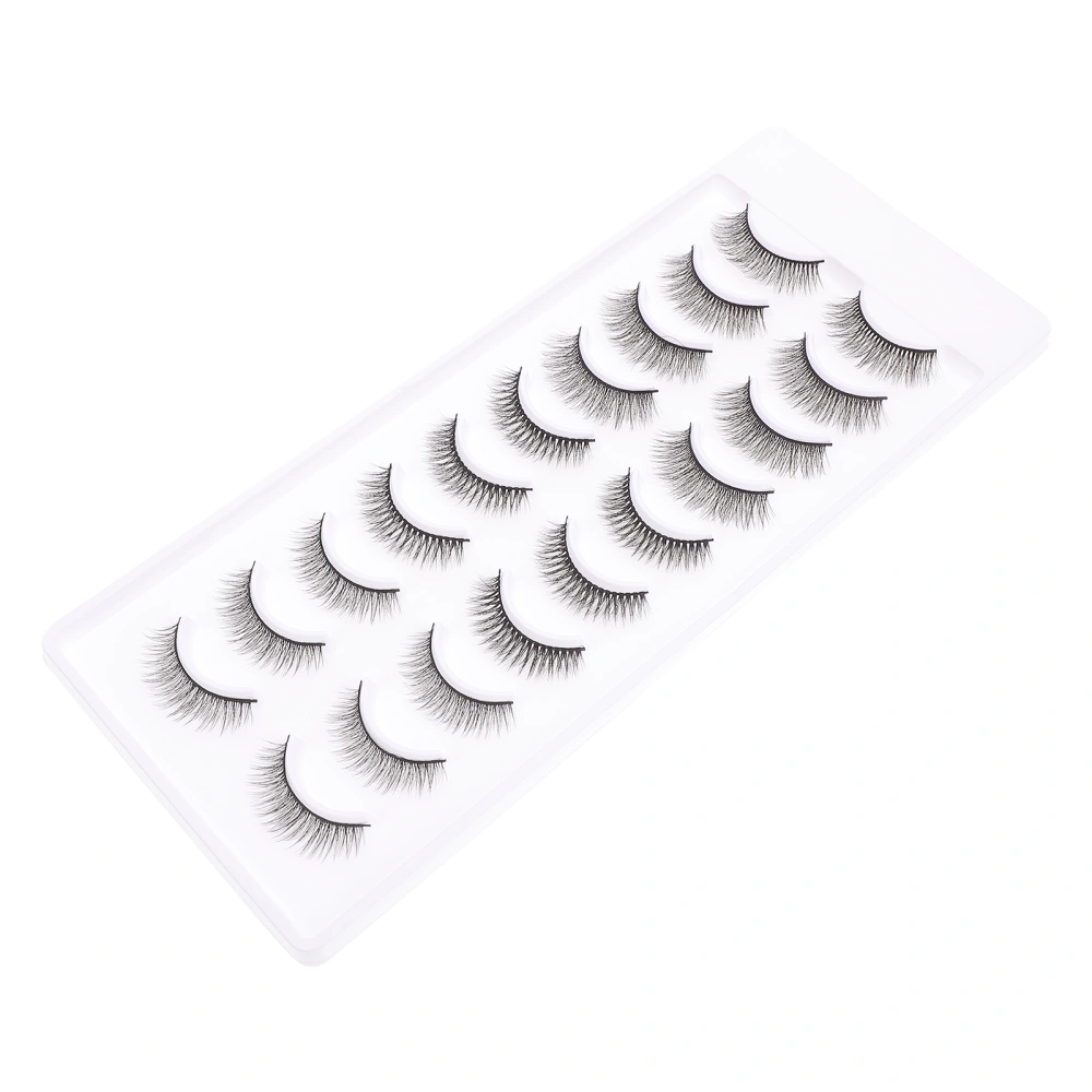 10 Pairs Dense Fake Eyelashes Chemical Fiber Hair Eyelashes 3D Eyelash Stickers