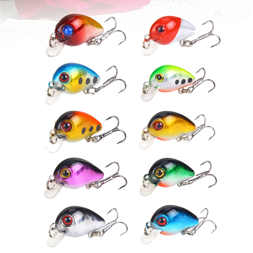 20pcs Plastic Bait Lifelike Chubby Fish Design Fishing Lures Hard Bait Bionic Fishing Lures Fishing Supplies