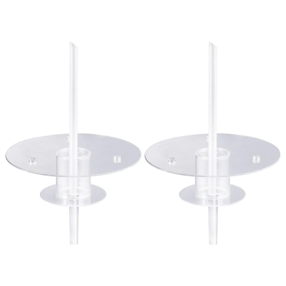 2Pcs 1Set Simple Baking Tools Convenient Cake Shape Base Stands (Transparent)