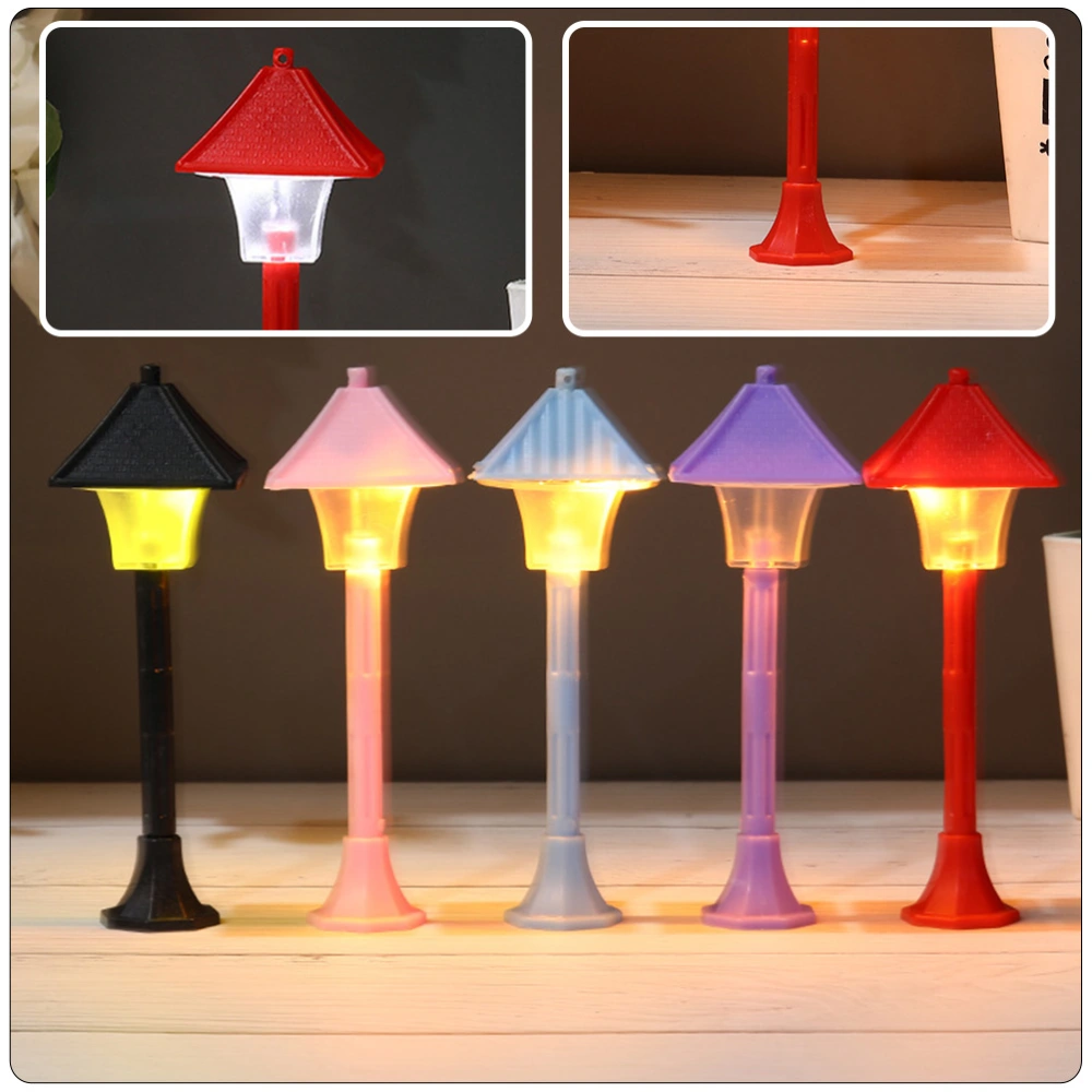 4Pcs Simulation Street Light LED Doll Light Doll Garden Light Micro Landscape Prop